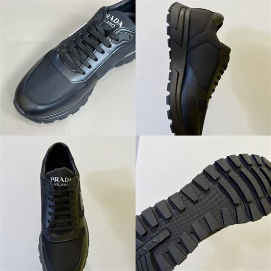 Pra*a PRAX 01 RE-NYLON AND BRUSHED LEATHER SNEAKERS   PRS027