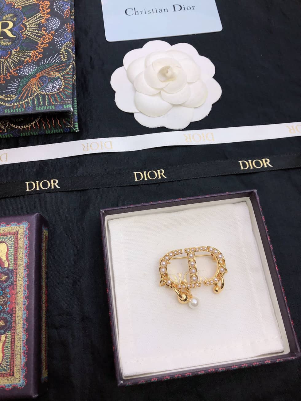 Fake Chr1st1an D10r Logo Brooch