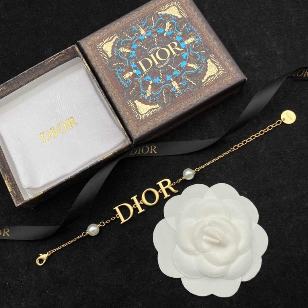 Fake Chr1st1an D10r Logo Bracelet