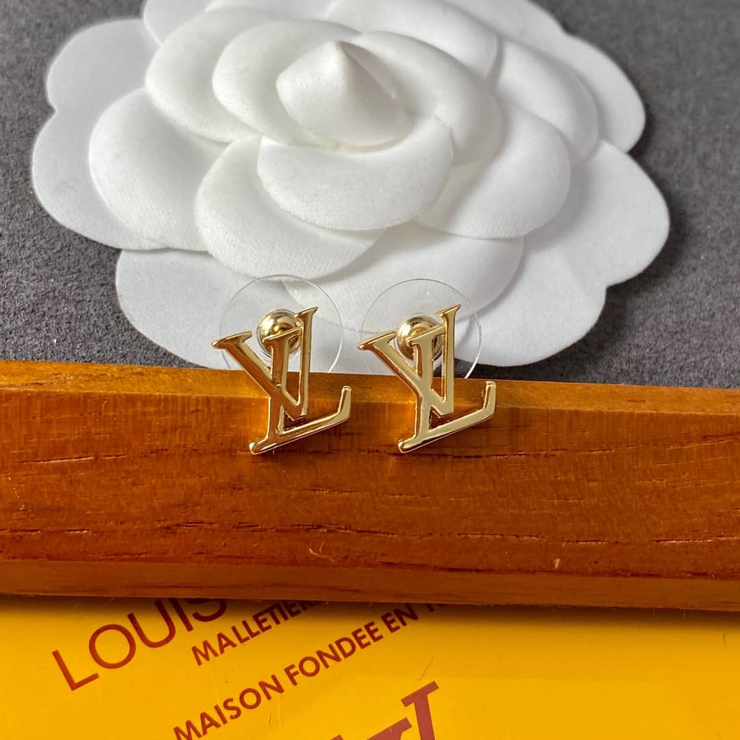 LV Hoop Earrings Dupe Logo