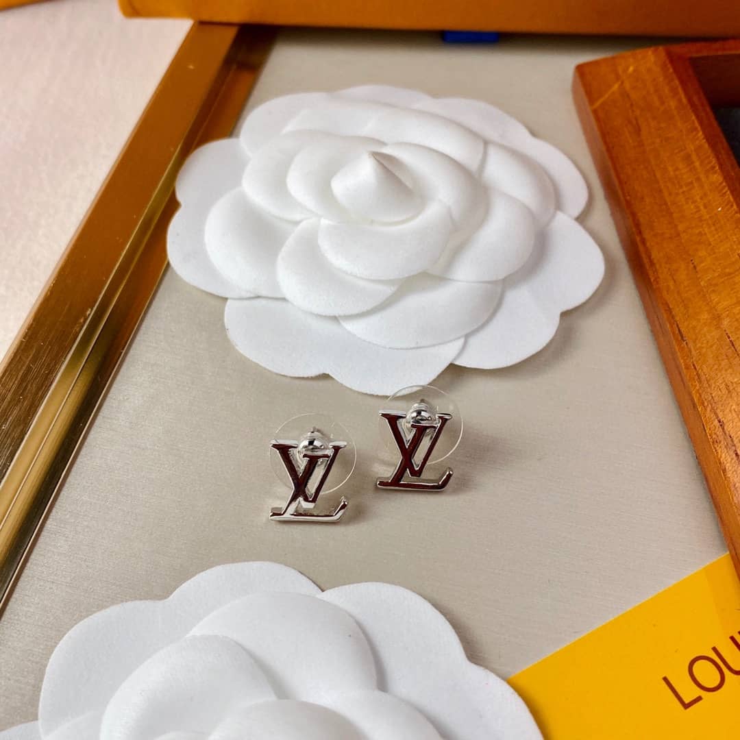 LV Hoop Earrings Dupe Logo