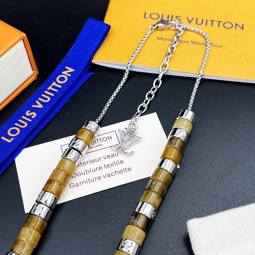Fake L0vis Vvtt0n Logo Necklace