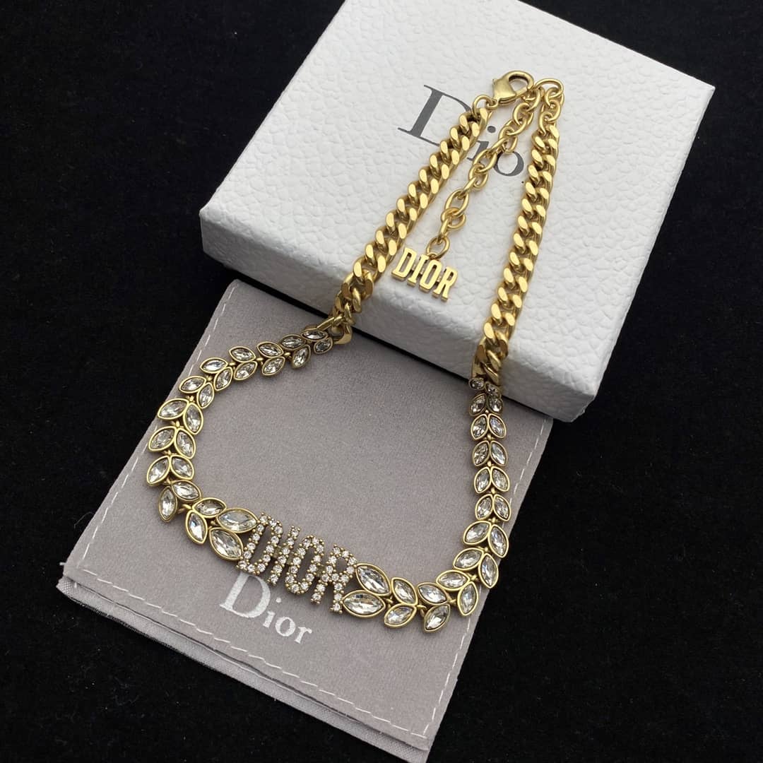 Knockoff Chr1st1an D10r Logo Necklace