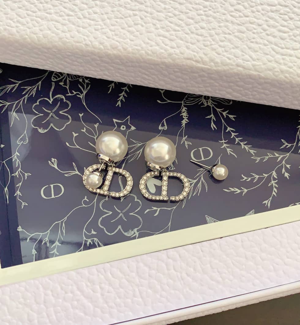 Fake Chr1st1an D10r Logo Earring