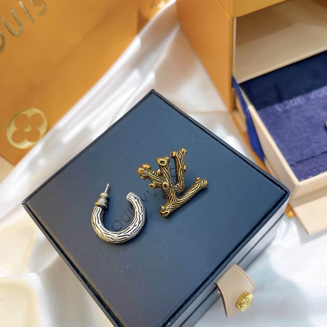 LV Hoop Earrings Dupe Logo