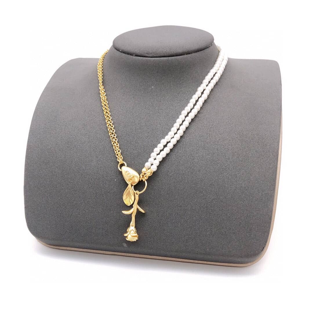 Knockoff Chr1st1an D10r Logo Necklace