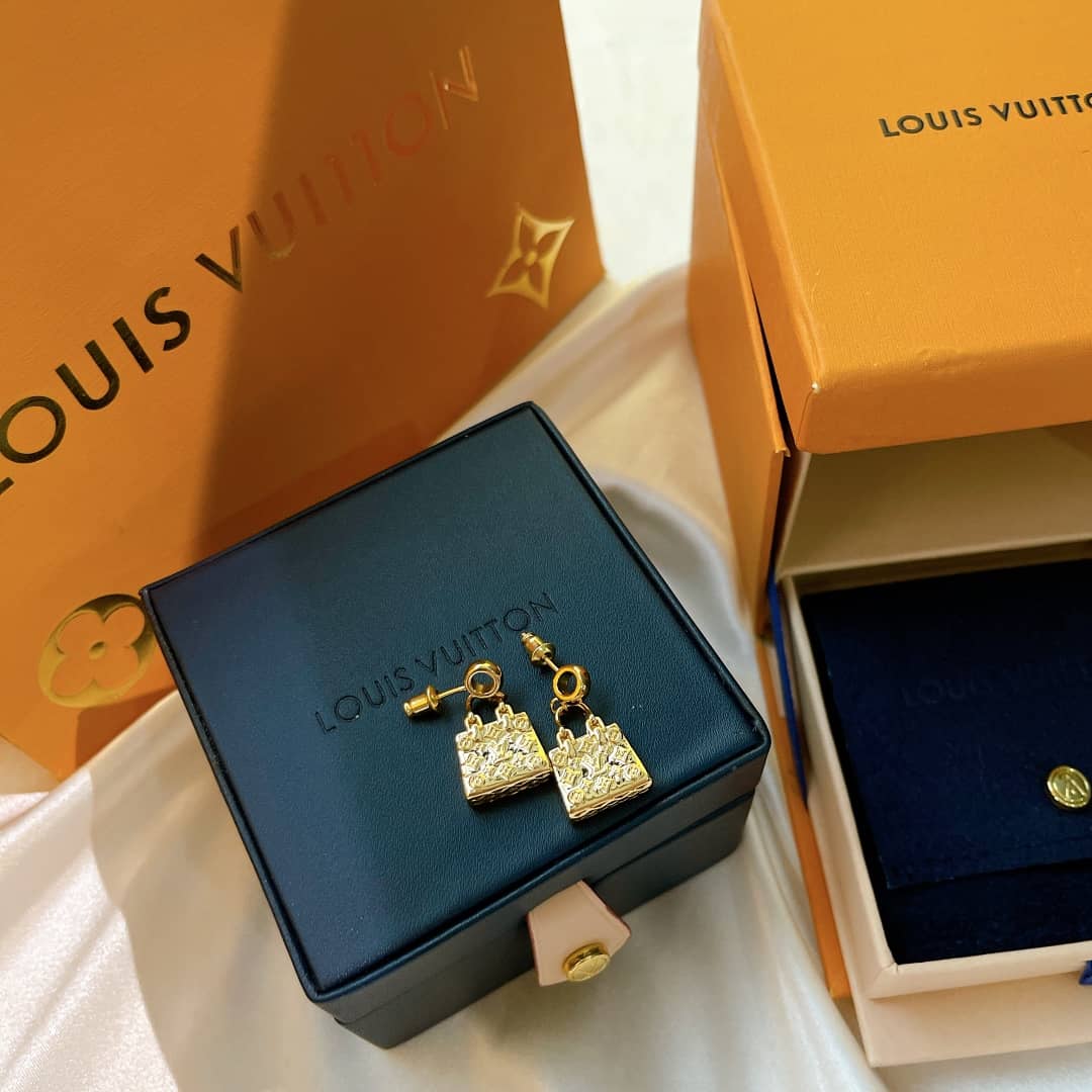 LV Hoop Earrings Dupe Logo AAA+