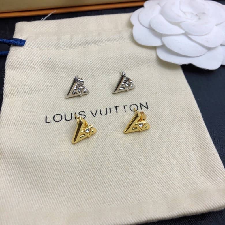 LV Hoop Earrings Dupe Logo