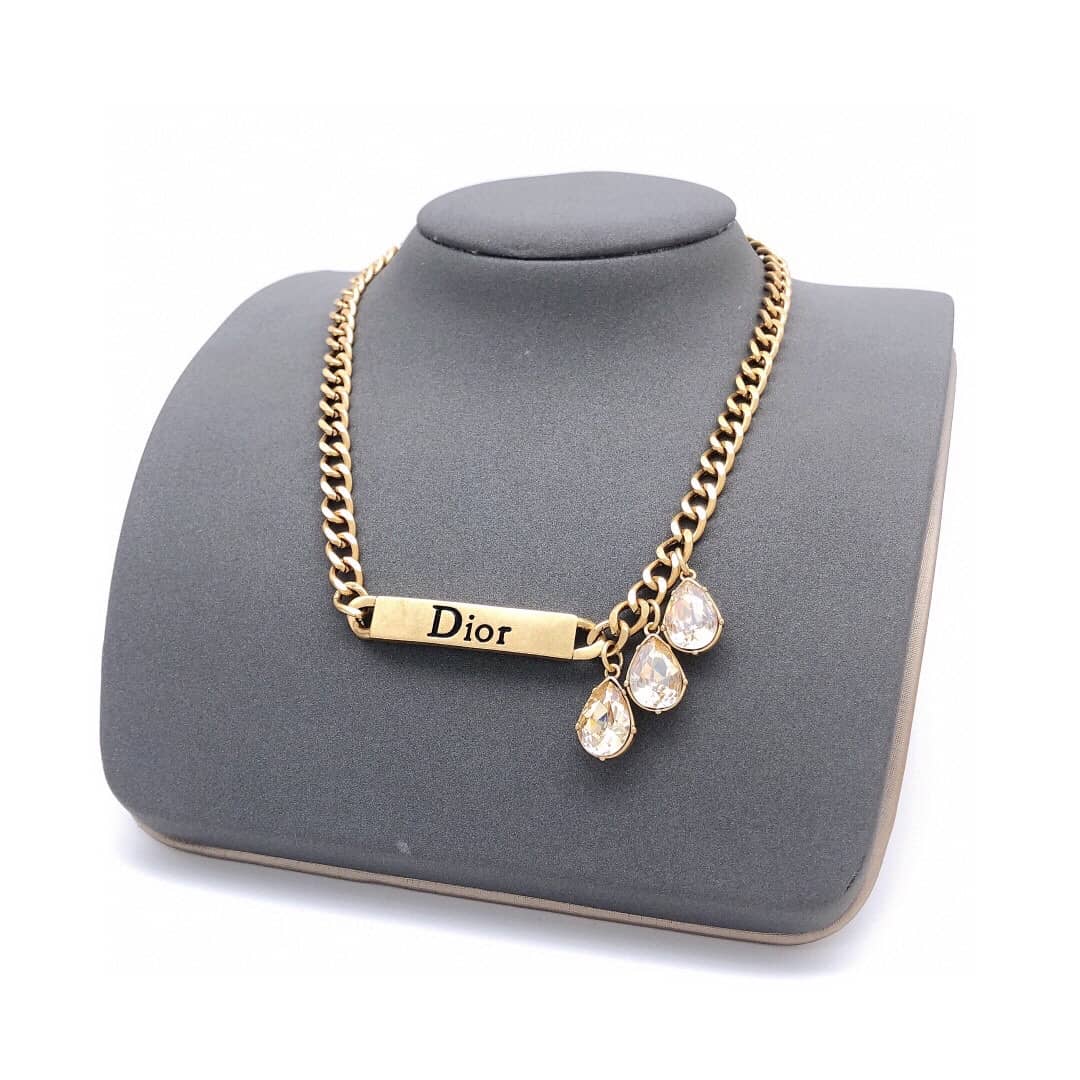 Fake Chr1st1an D10r Logo Necklace