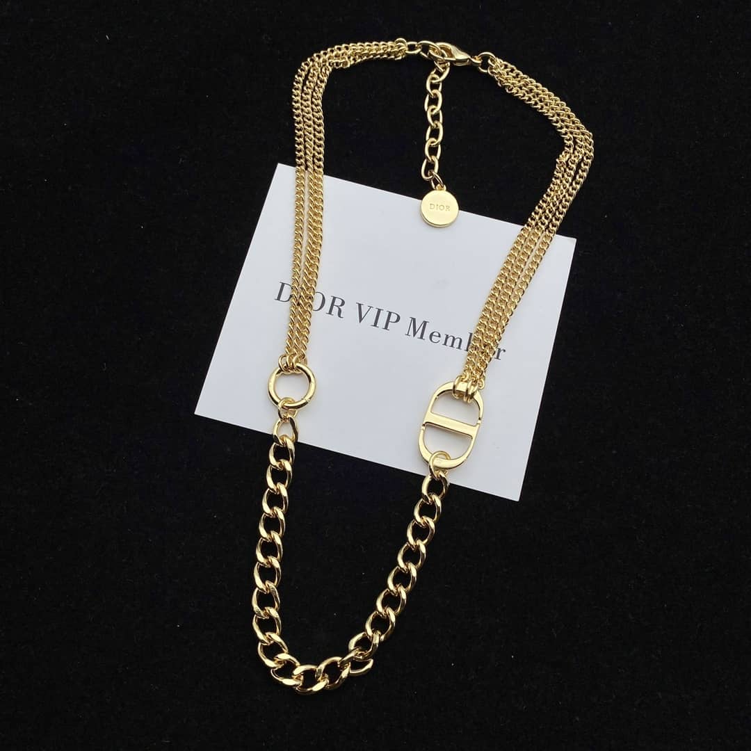 Knockoff Chr1st1an D10r Logo Necklace