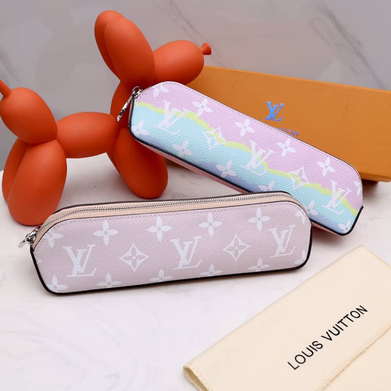 L0vis Vvtt0n Pencil Pouch Elizabeth Monogram Canvas Replica Blue GI0009