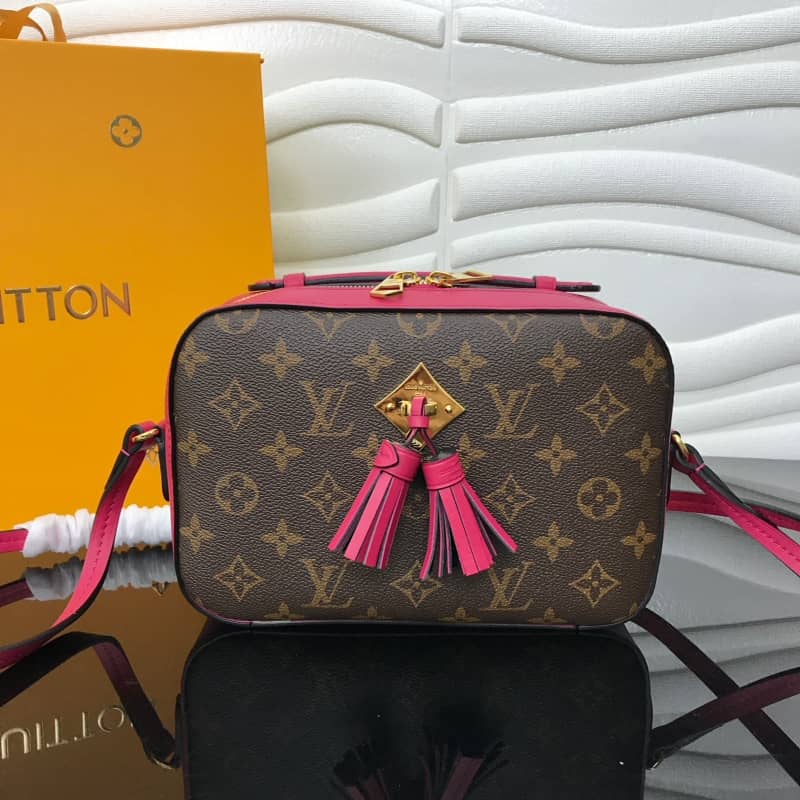 L0vis Vvtt0n Saintonge Monogram Canvas Replica Shoulder Bag Pink Red M43557