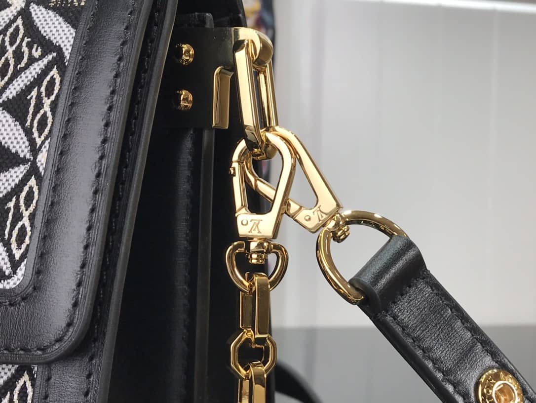 L0vis Vvtt0n Since 1854 Jacquard Pattern Dauphine MM Replica Shoulder Bag Black M57211
