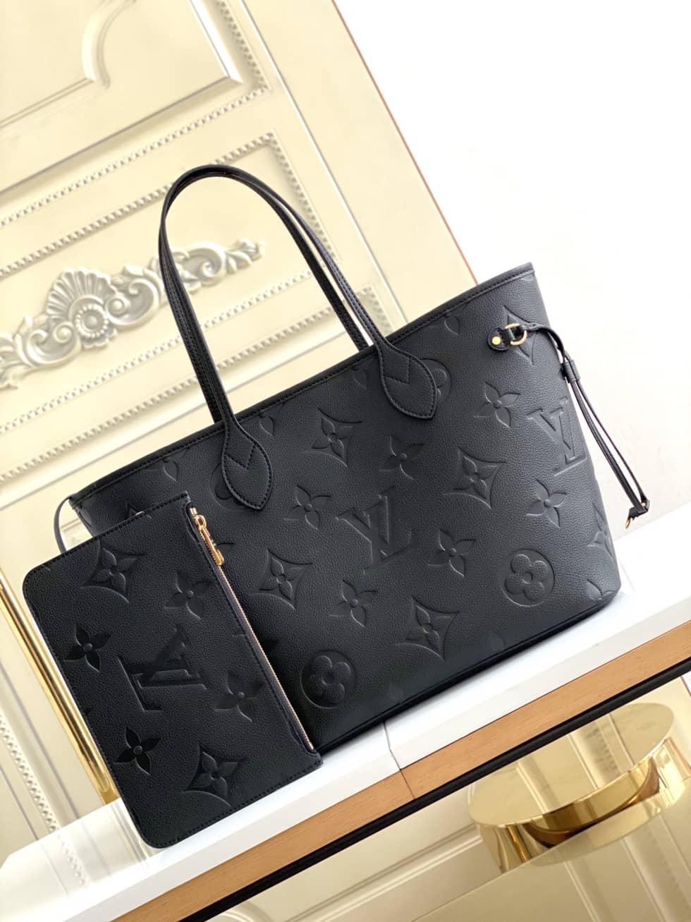 L0vis Vvtt0n Monogram Empreinte Neverfull MM Black M45686 Replica Tote