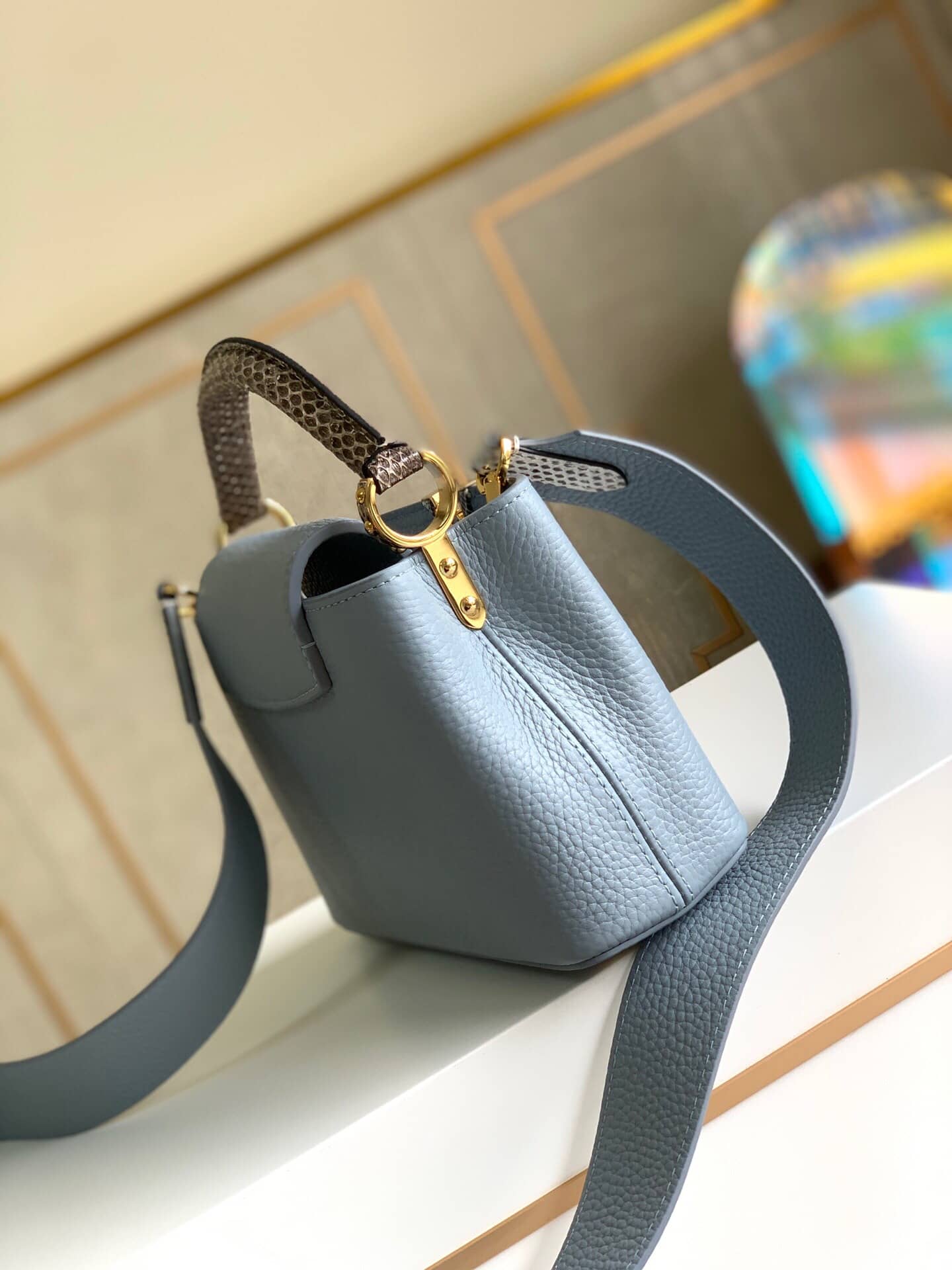 L0vis Vvtt0n Capucines Mini Replica Bag Blue M55921