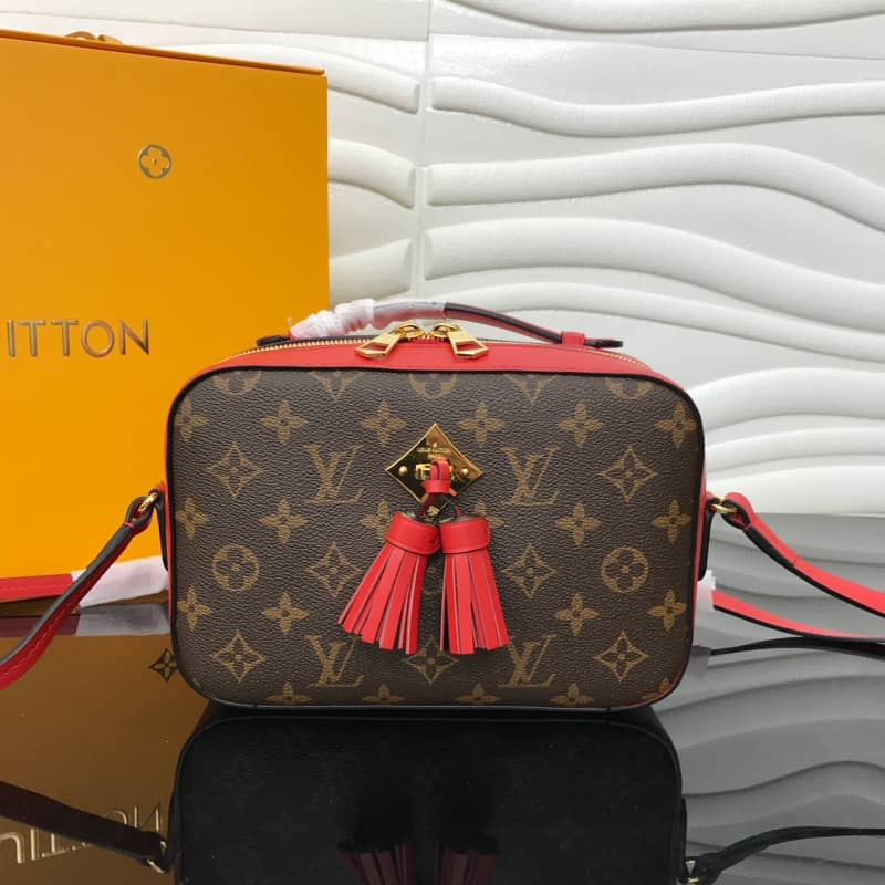 L0vis Vvtt0n Saintonge Monogram Canvas Replica Shoulder Bag Red M43557