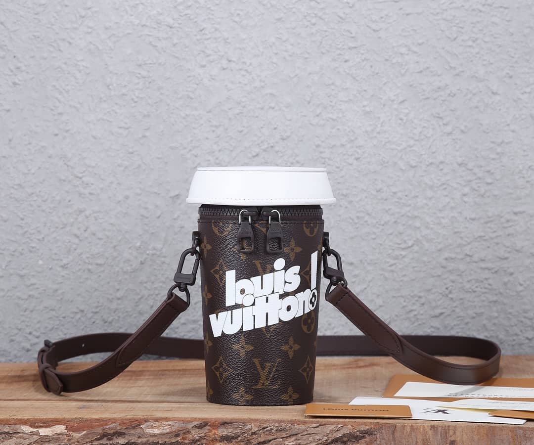 L0vis Vvtt0n Vintage Monogram Coated Canvas Coffee Cup Replica Pouch M80812