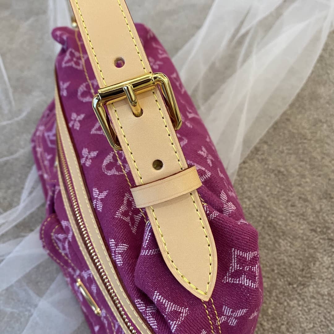 L0vis Vvtt0n Monogram Denim Baggy PM Bag Replica Pink M44464