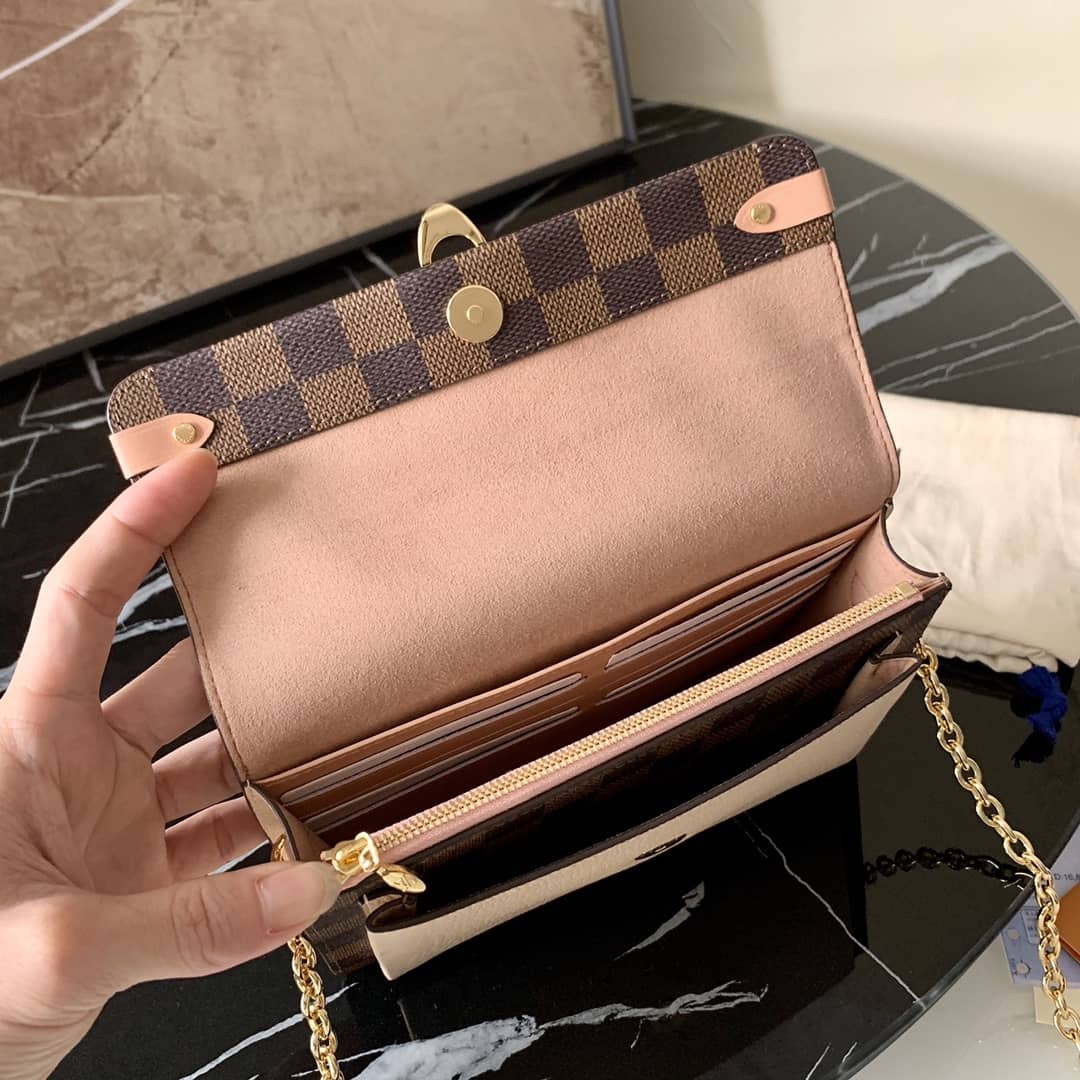 Best Replica L0vis Vvtt0n Vavin Chain Wallet Damier Ebene Replica Bag N60237(ColaReps)