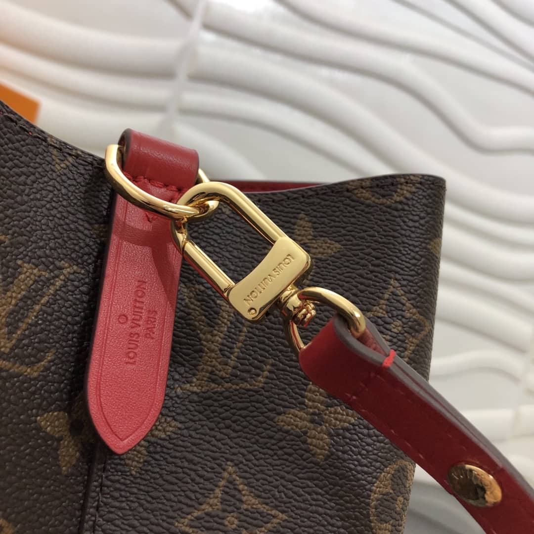 L0vis Vvtt0n Neonoe Replica Bucket Bag Brown Red M44020