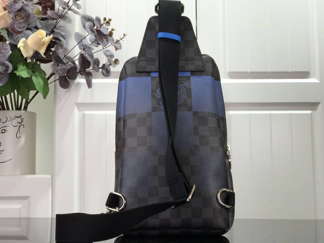 L0vis Vvtt0n Damier Graphite Mens Avenue Replica Sling Bag Black Blue N40403