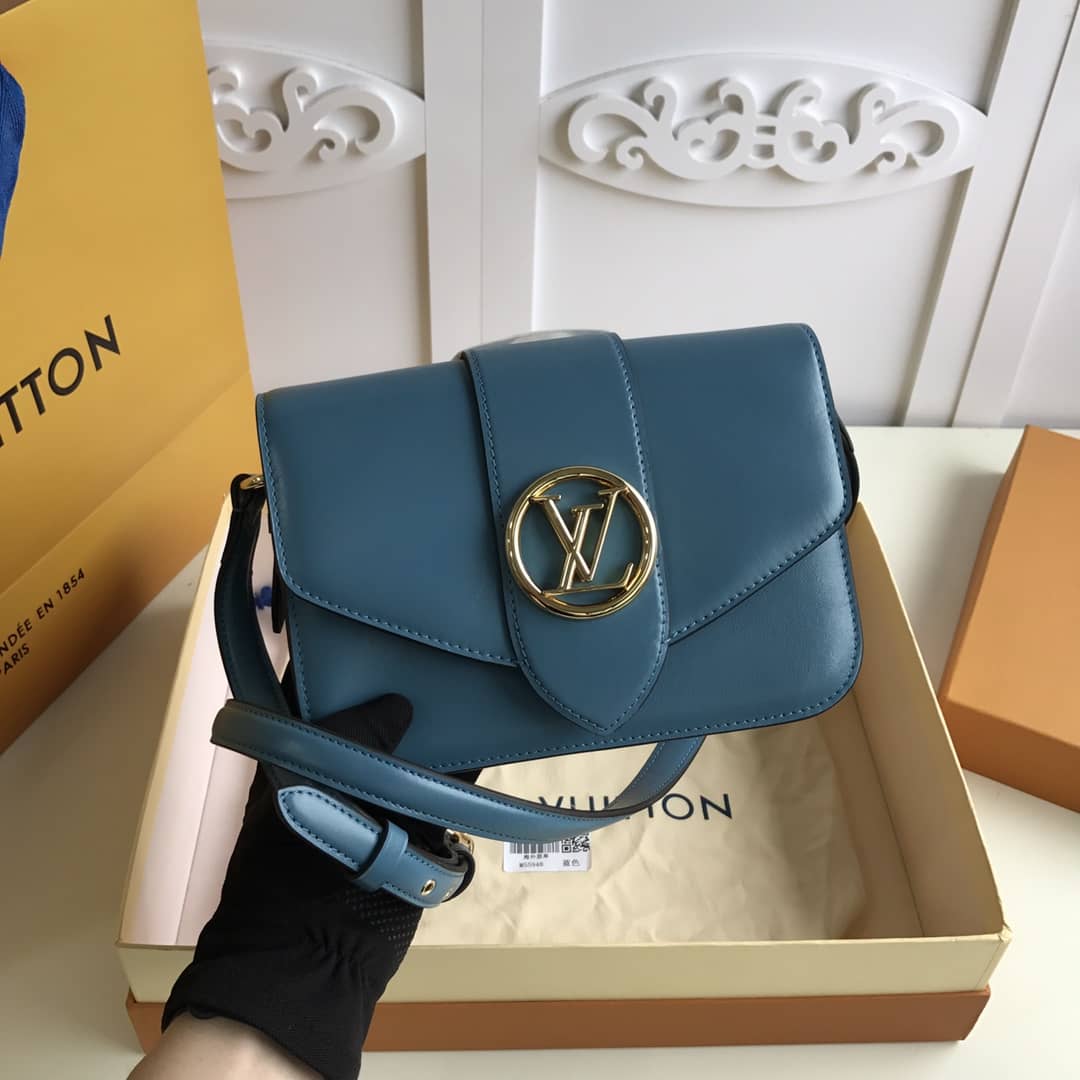 L0vis Vvtt0n Pont9 Neuf Leather Replica Shoulder Bag Blue M55948