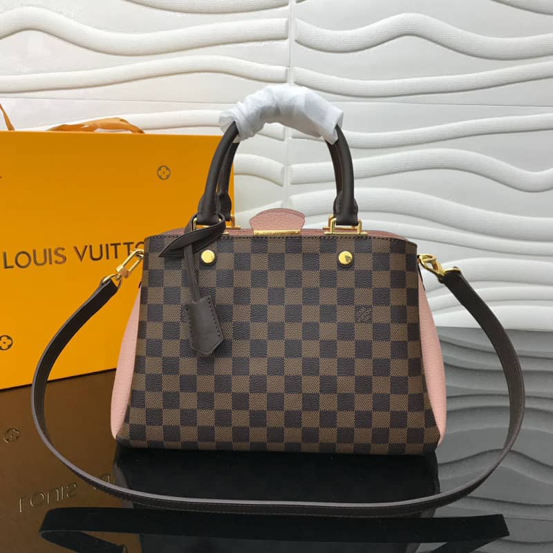 L0vis Vvtt0n Damier Ebene Canvas Brittany Bag Replica Pink M41674