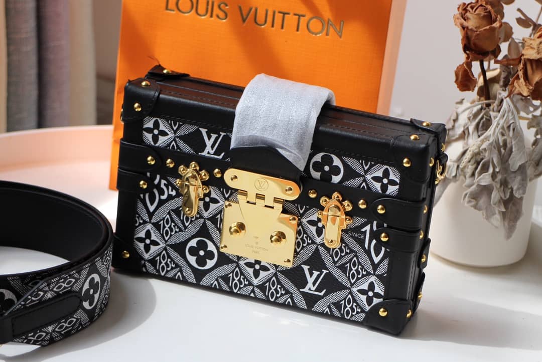 L0vis Vvtt0n Petite Malle Monogram Canvas Replica Bag Black M40273