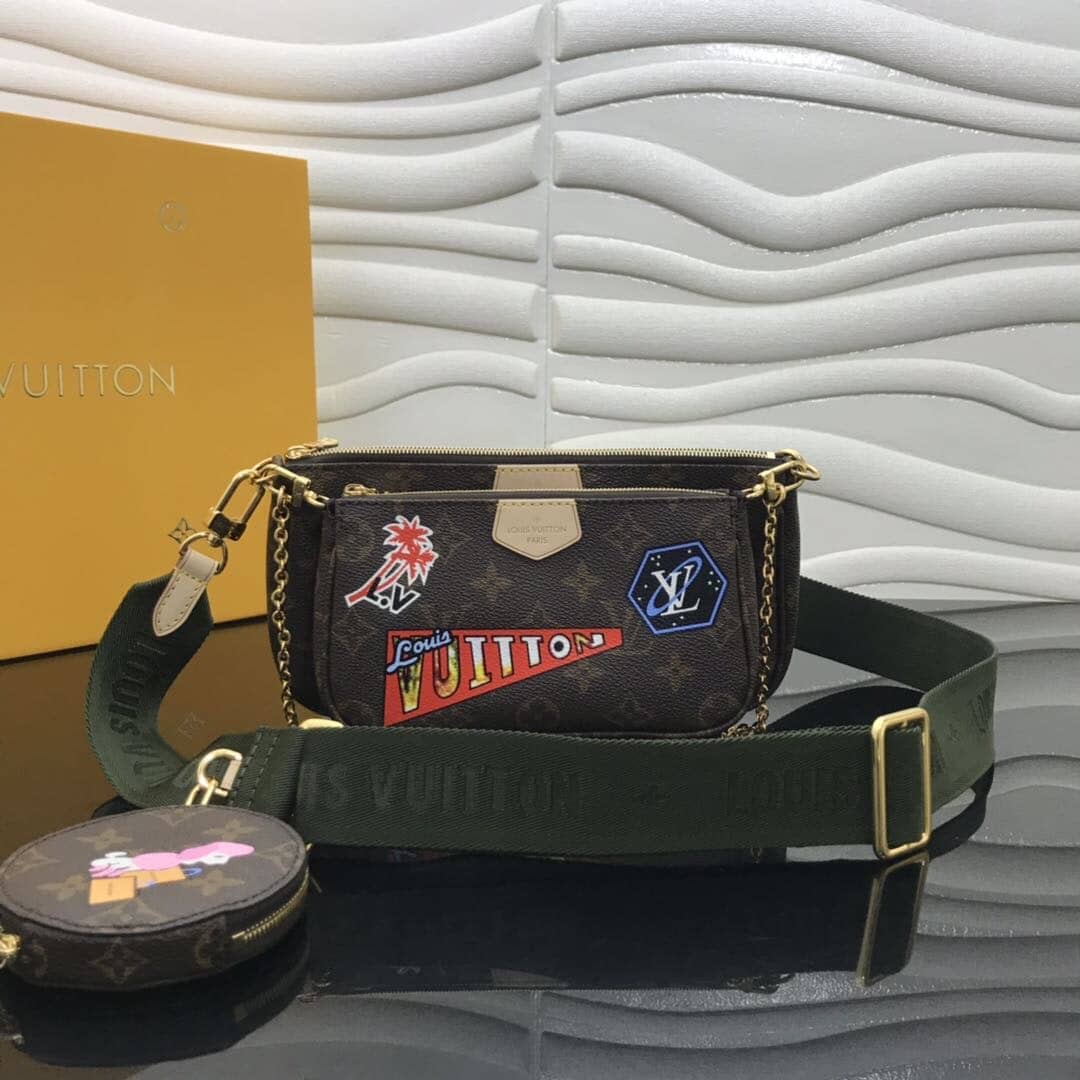 L0vis Vvtt0n Monogram Canvas Multi Pochette Replica Green M44823