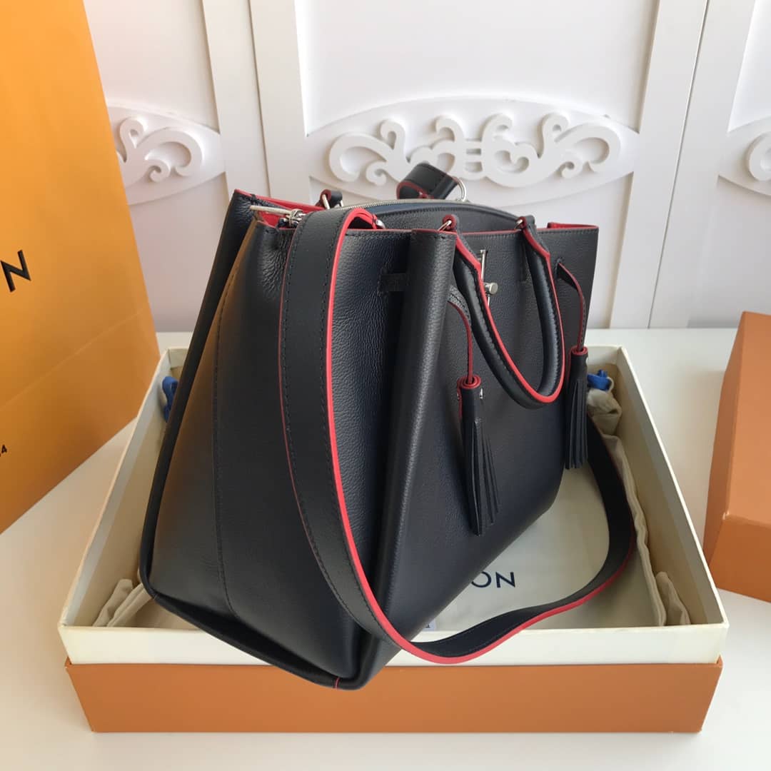 L0vis Vvtt0n Lockmeto Leather Tote Replica Black M54569
