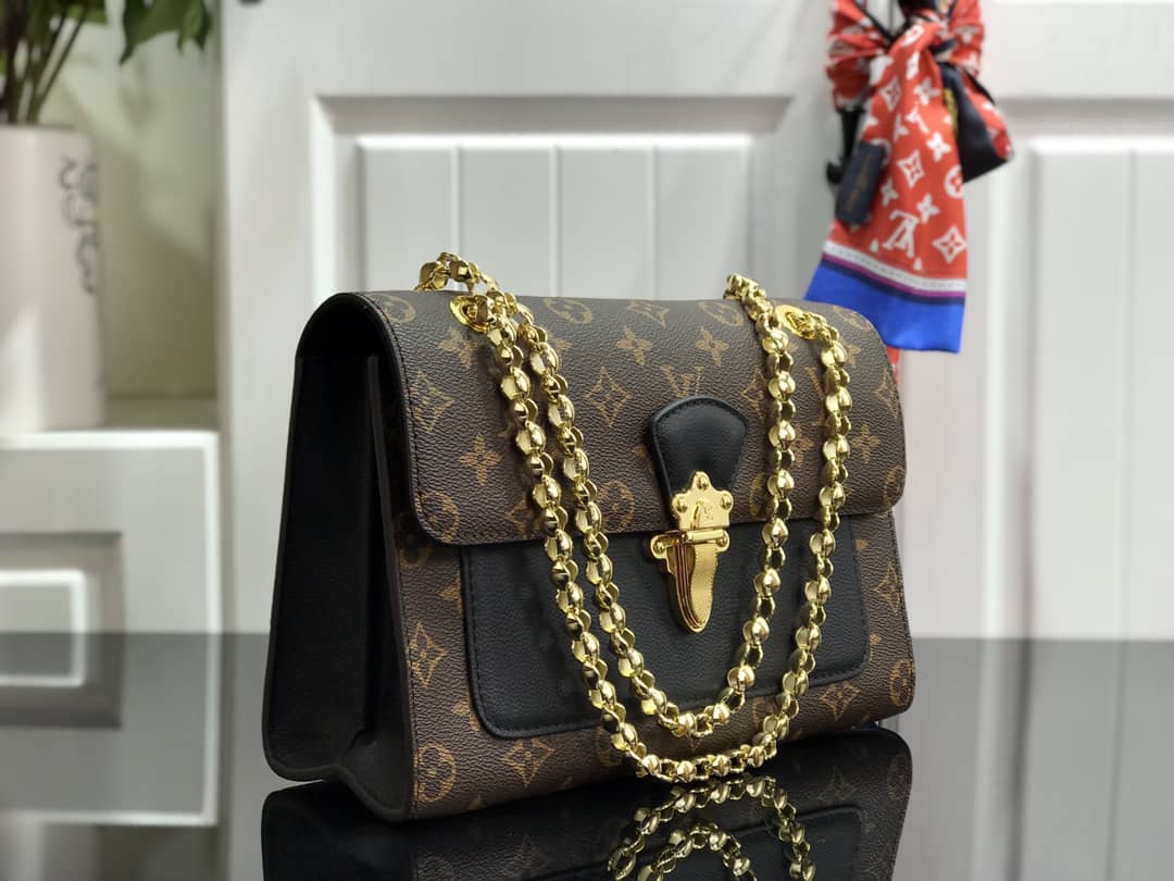 L0vis Vvtt0n Monogram Canvas Victoire Chain Bag Replica Black M41731