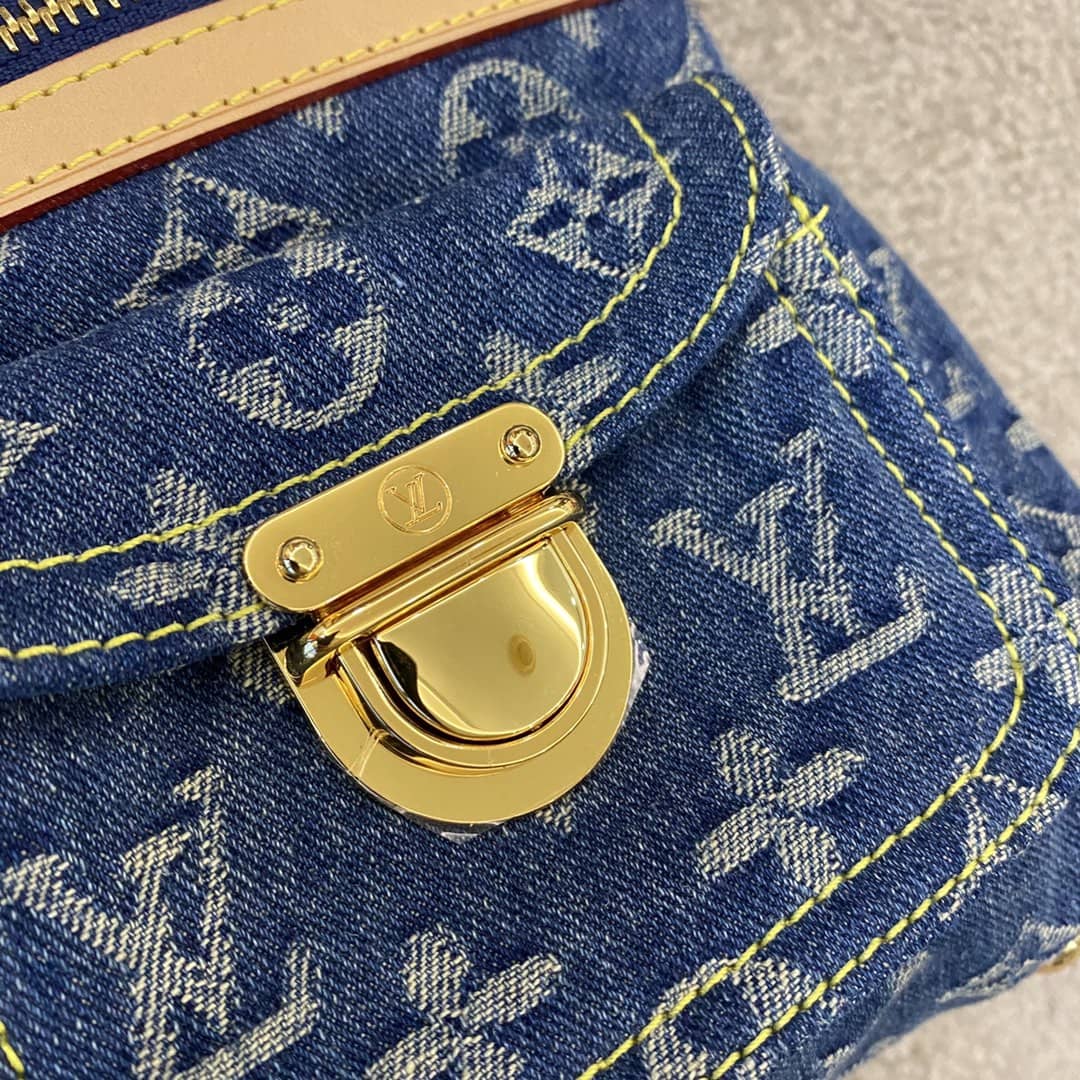L0vis Vvtt0n Monogram Denim Baggy PM Bag Replica Blue M44464