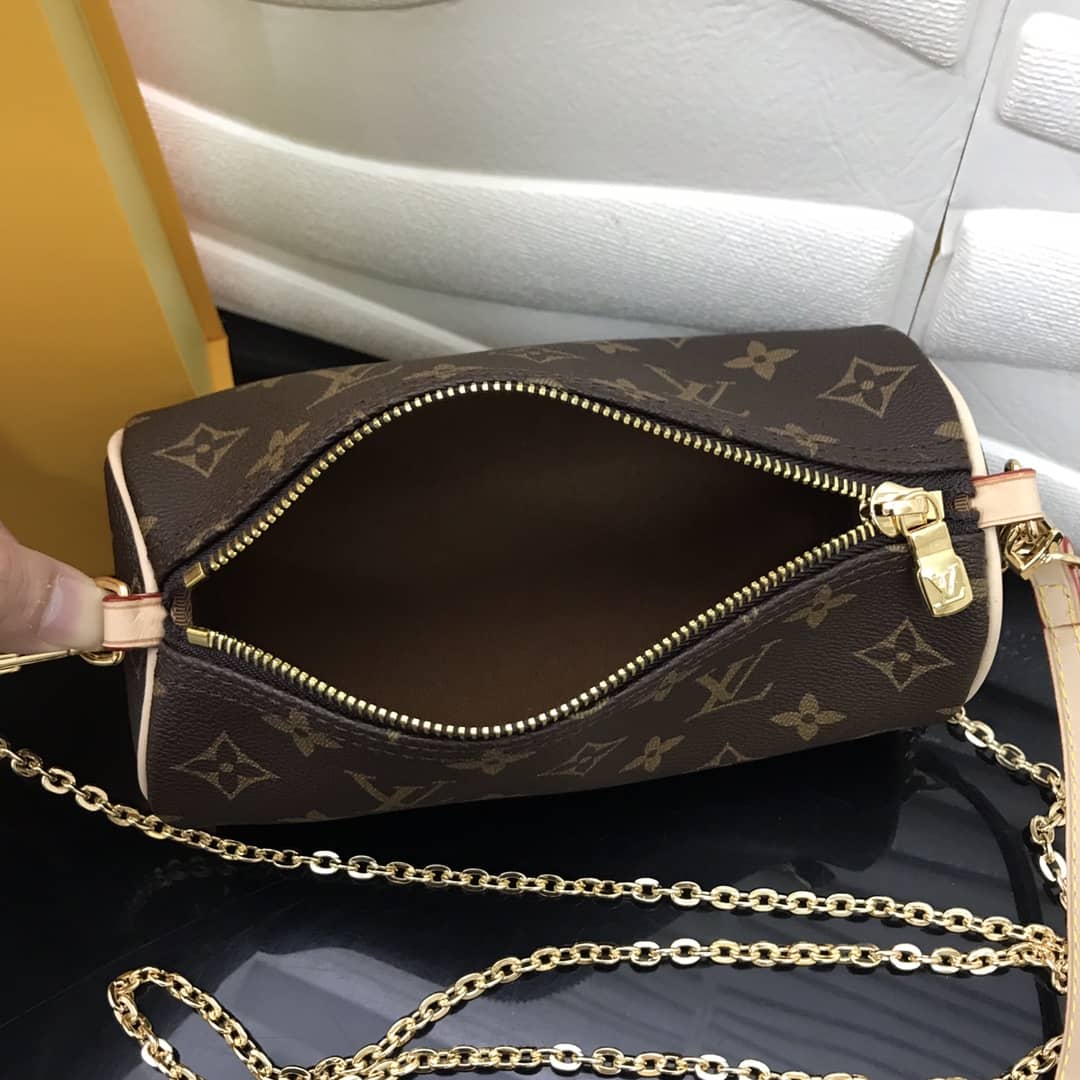 L0vis Vvtt0n Monogram Canvas Mini Round Replica Pochette Brown M40713