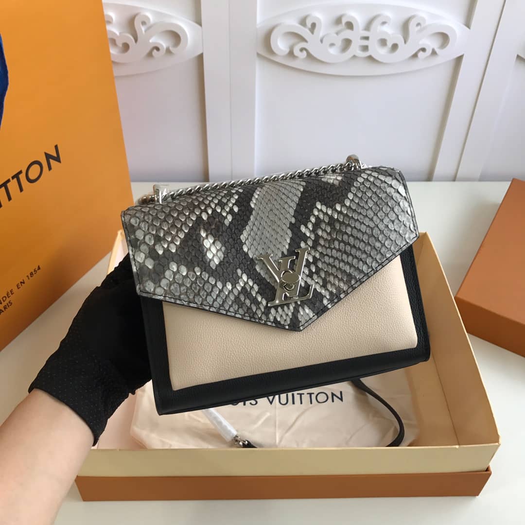 L0vis Vvtt0n MyLockMe BB Calf Chain Replica Shoulder Bag Black Beige M51418