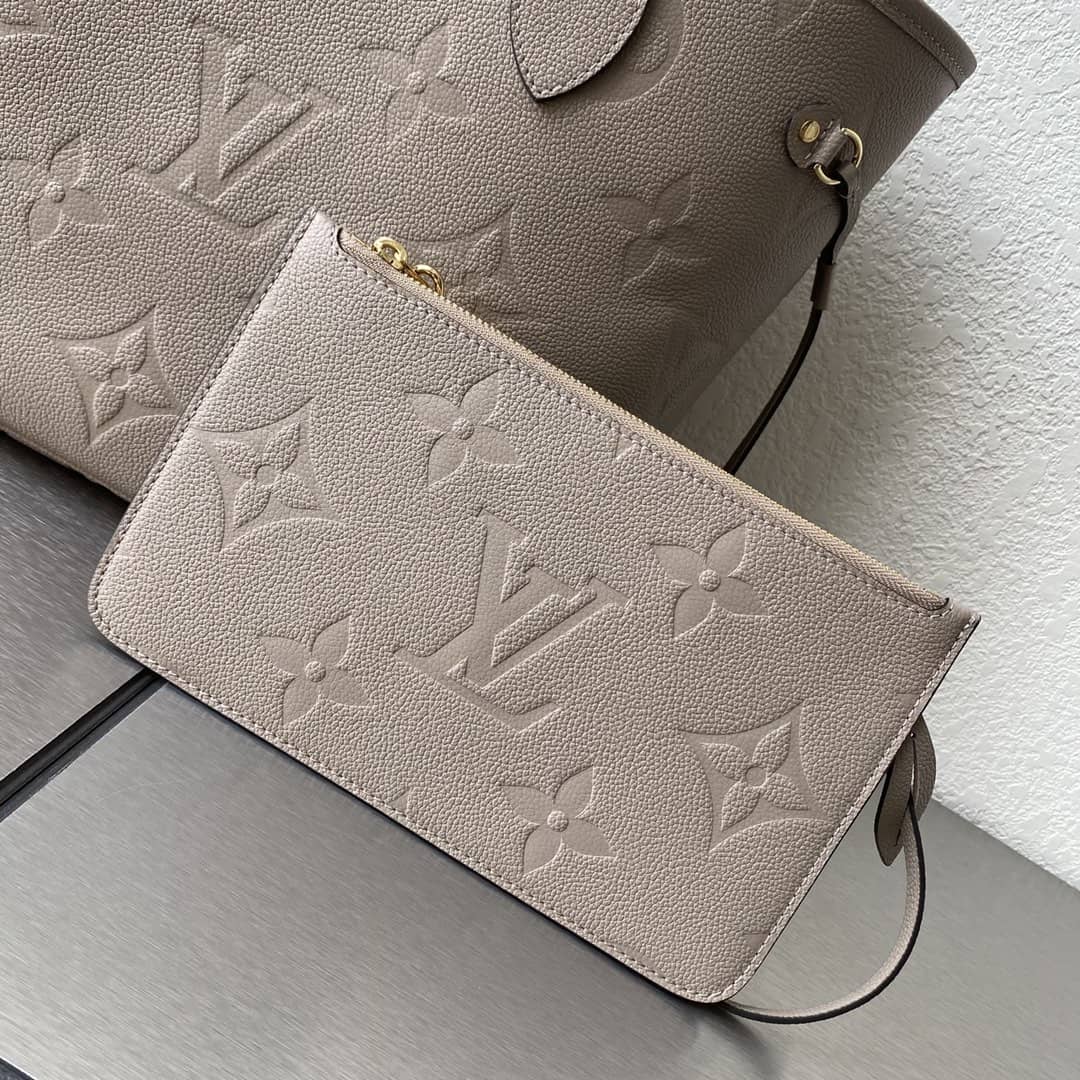 L0vis Vvtt0n Neverfull Dupe MM Monogram Empreinte Leather Bag Replica Gray M45685