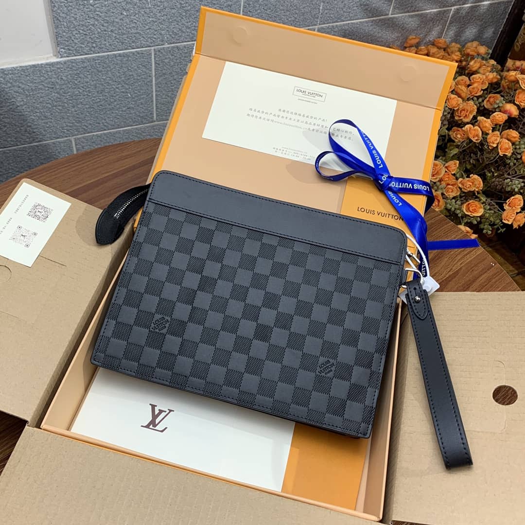 L0vis Vvtt0n Damier Graphite Standing Pouch Replica Black N60448