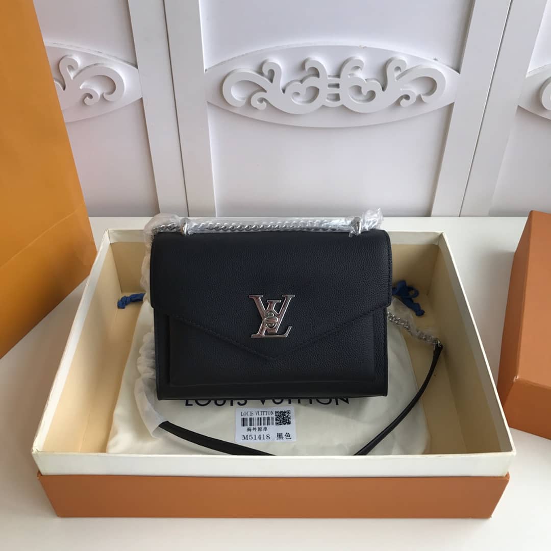 L0vis Vvtt0n MyLockMe BB Calf Chain Replica Shoulder Bag Black M51418