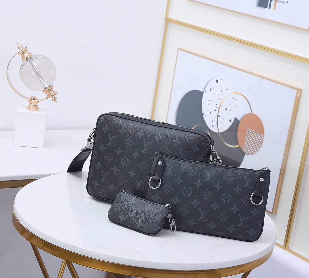 L0vis Vvtt0n Virgil Abloh Trio Multi Messenger Bag Replica Gray M69443