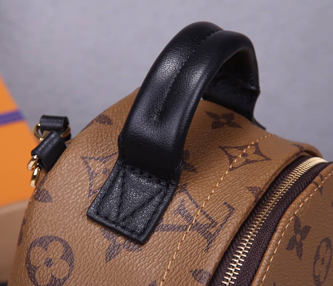 L0vis Vvtt0n Palm Spring Mini Replica Backpack Monogram Reverse Canvas Brown M44872