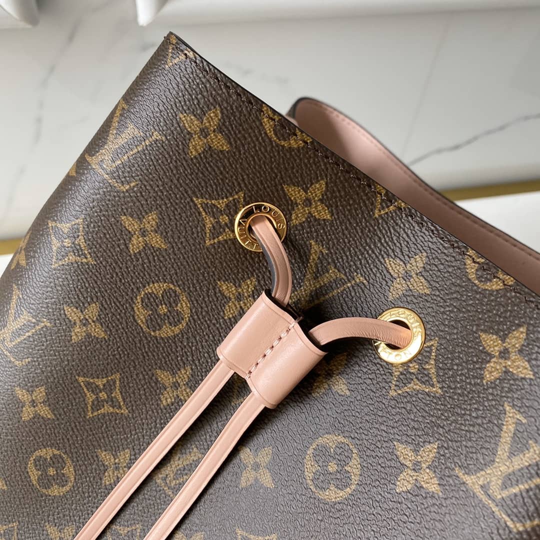 L0vis Vvtt0n Neo Noe Monogram Replica Drawstring Bag Rose M44022