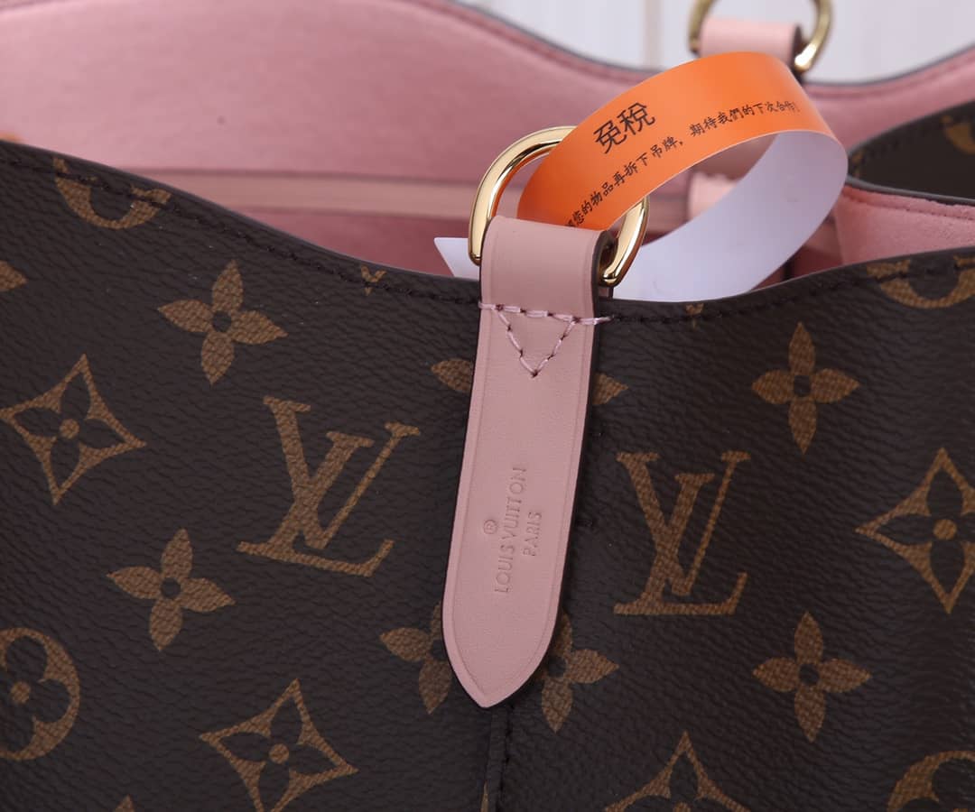 L0vis Vvtt0n Neo Noe Monogram Replica Drawstring Bag Pink M44022