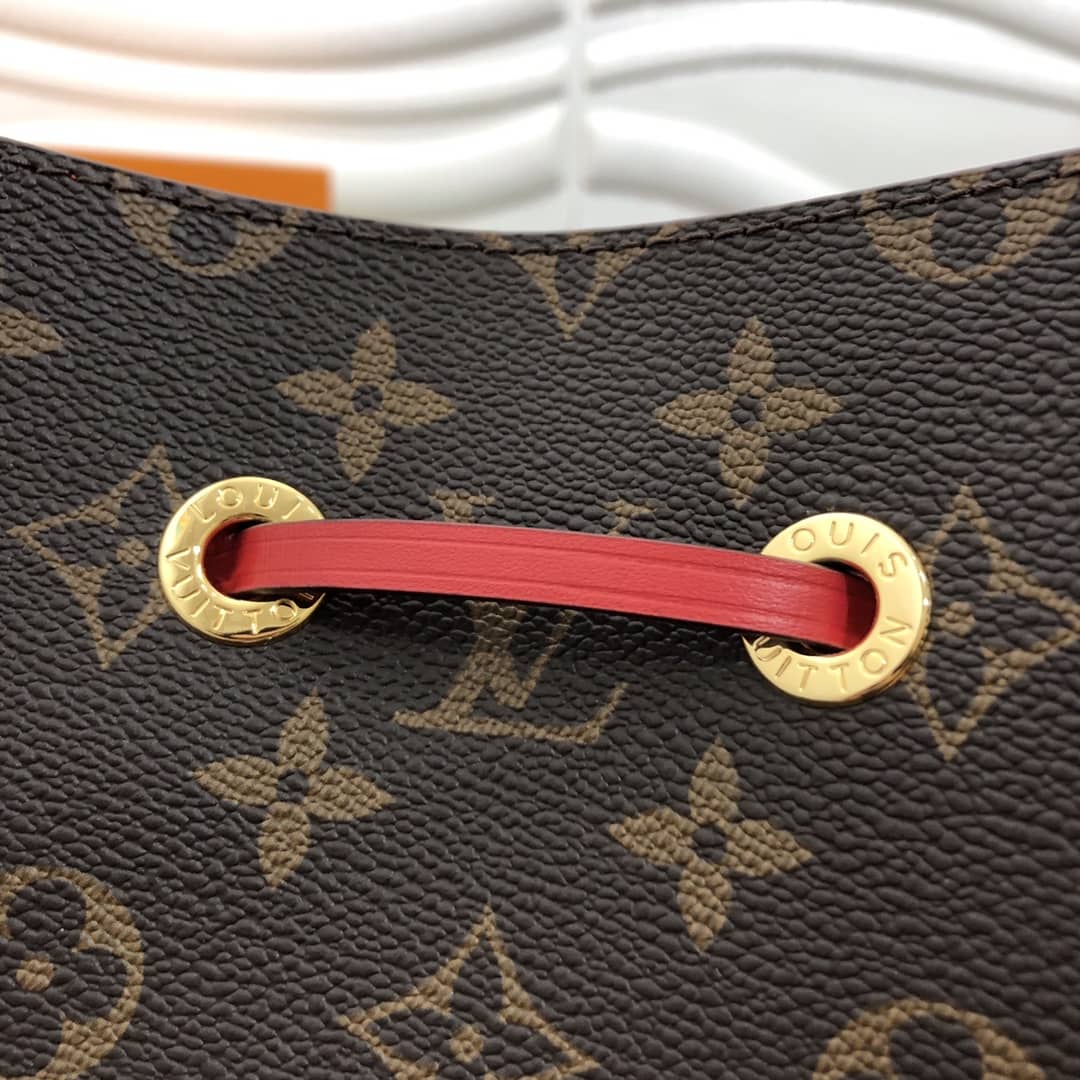 L0vis Vvtt0n Neonoe Replica Bucket Bag Brown Red M44020