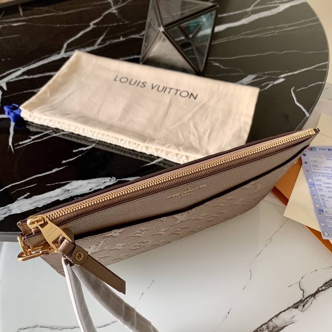 L0vis Vvtt0n Pochette Melanie MM Monogram Empreinte Replica Clutch Apricot M68705