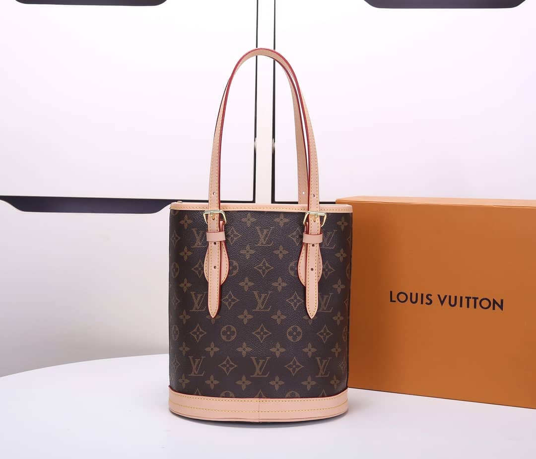 L0vis Vvtt0n Petit PM Monogram Canvas Brown M42238 Replica Bucket Bag