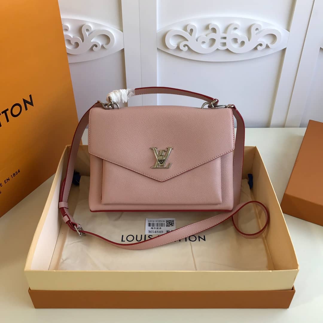 L0vis Vvtt0n MyLockMe 2way Leather Grain Replica Satchel Pink M54849