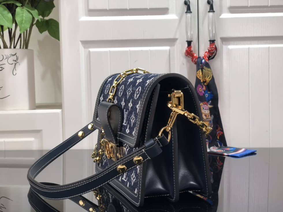 L0vis Vvtt0n Dauphine MM Denim Leather M59631 Replica Shoulder Bag
