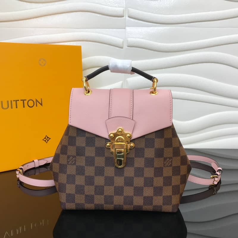 L0vis Vvtt0n Damier Ebene Clapton Replica Backpack Pink N42262