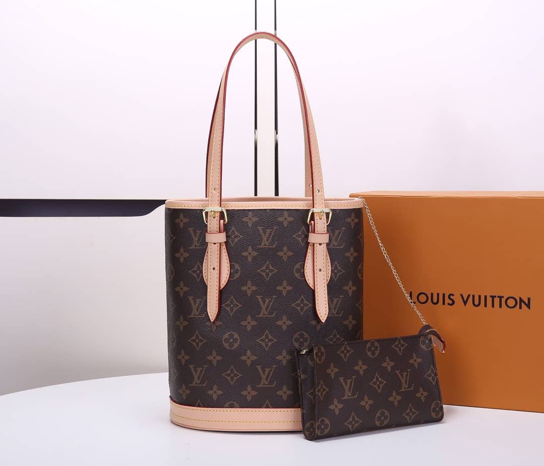L0vis Vvtt0n Petit PM Monogram Canvas Brown M42238 Replica Bucket Bag