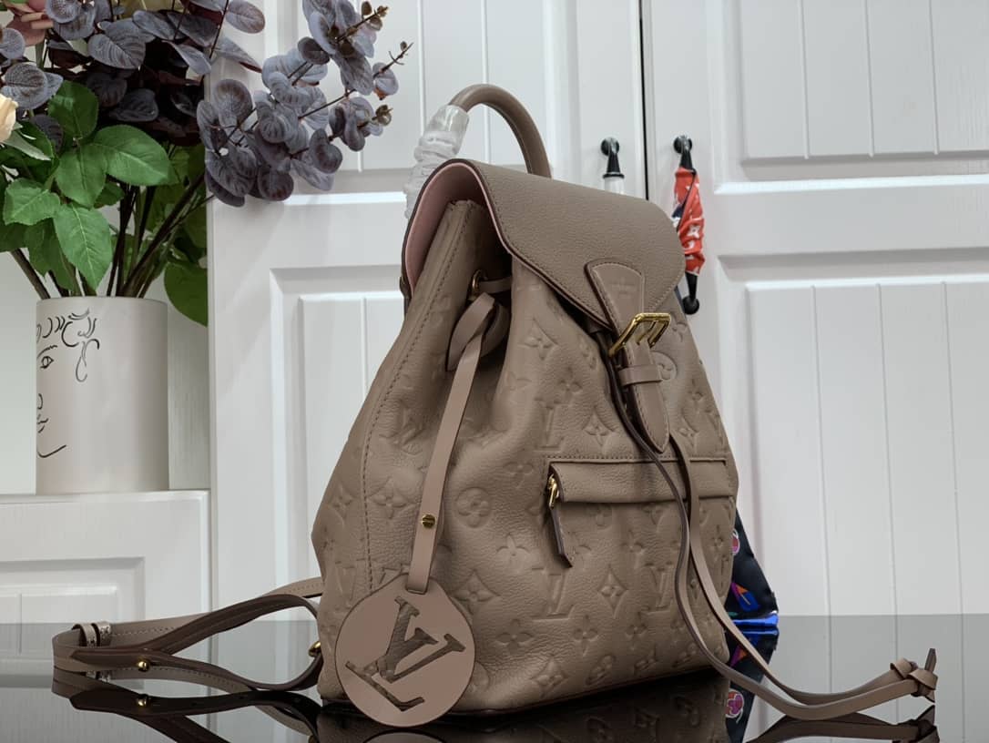 L0vis Vvtt0n Ann Platt Montsouris PM Noir Leather Replica Backpack Beige M45205