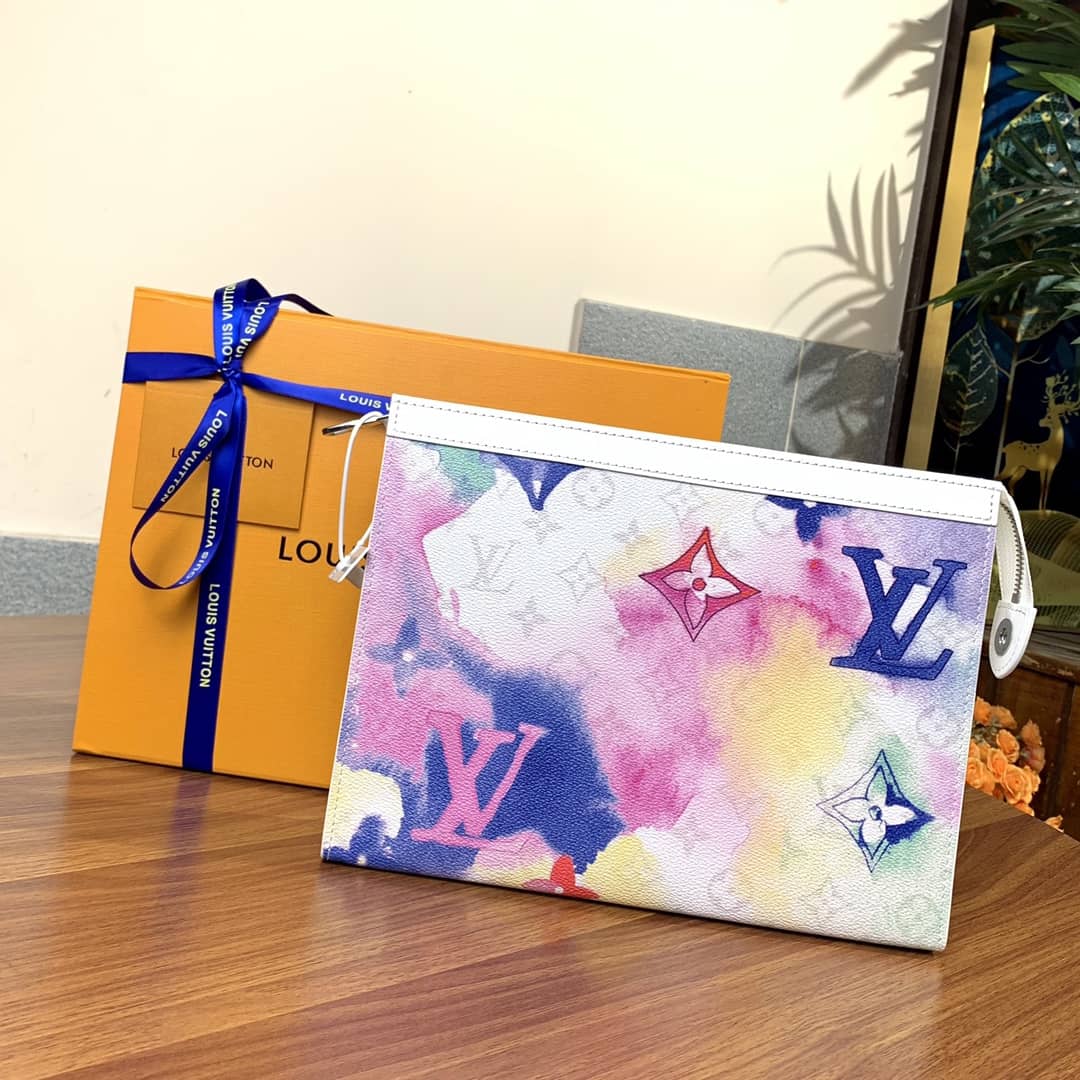 L0vis Vvtt0n Pochette Voyage Monogram Watercolor Replica Clutch Multicolor M80460